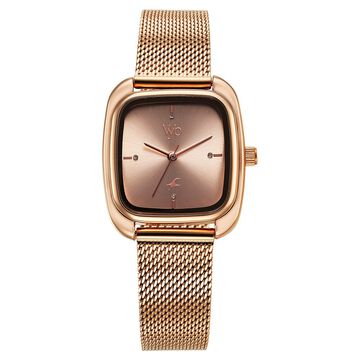 Vyb Minimalist By Fastrack Quartz Analog Pink Dial Metal Strap Watch For Girls