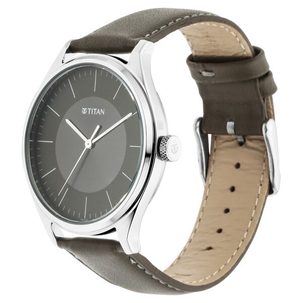 Titan Men's Urban Edge Lustrous Olive Dial Leather Watch - image number 2
