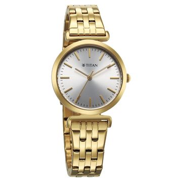 Titan Workmode Quartz Analog Silver Dial Stainless Steel Strap Watch For Women