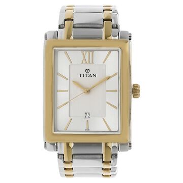 Titan Regalia White Dial Analog with Date Stainless Steel Strap watch for Men