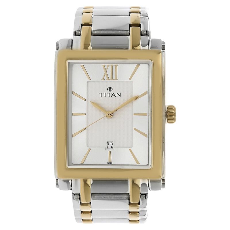 Titan Regalia White Dial Analog with Date Stainless Steel Strap watch for Men