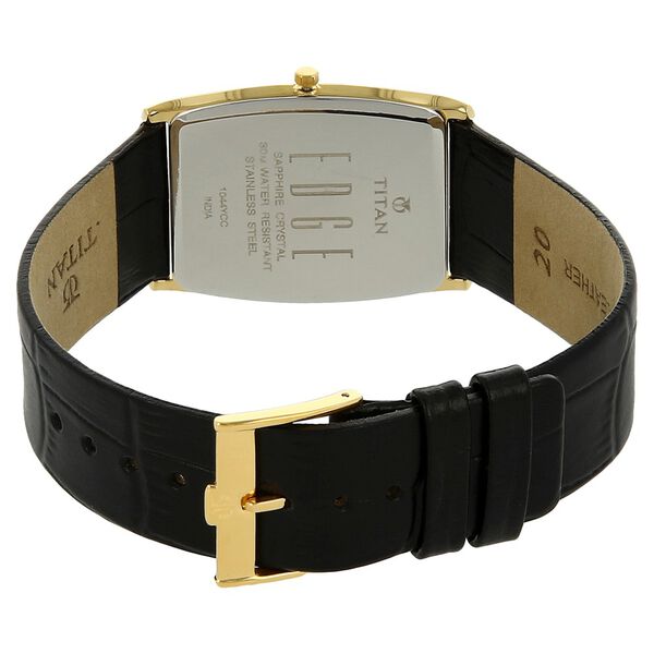 Titan Edge Silver Tonneau Dial Analog Leather Strap watch for Men - image number 3