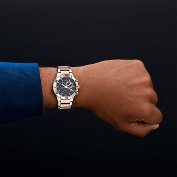 Xylys Swiss Chronograph Stainless Steel Black Dial Watch for Men