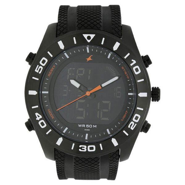 Fastrack Quartz Analog Digital Black Dial Silicone Strap Watch for Guys - image number 0