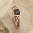 Fastrack Vyb Showstopper Quartz Analog Black Dial Rose Gold Metal Strap Watch For Girls - image number 0