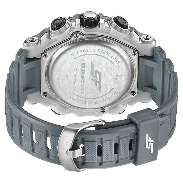 SF Quartz Analog Digital Grey Dial PU Strap Watch for Men - image number 3