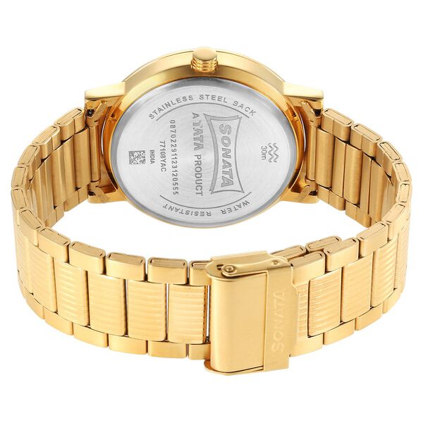 Sonata Utsav Quartz Analog with Day and Date Blue Dial Stainless Steel Strap Watch for Men - image number 3