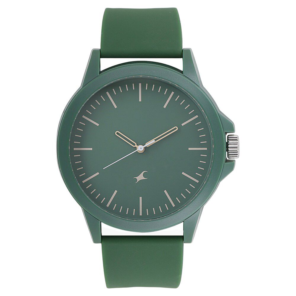 Fastrack The Minimalists Quartz Analog Green Dial Silicone Strap Unisex Watch