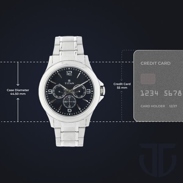 Titan Blue Dial Quartz Multifunction Stainless Steel Strap watch for Men - image number 2