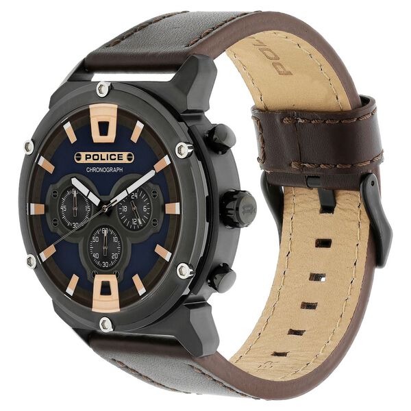 Police Quartz Analog Blue Dial Leather Strap Watch for Men - image number 2