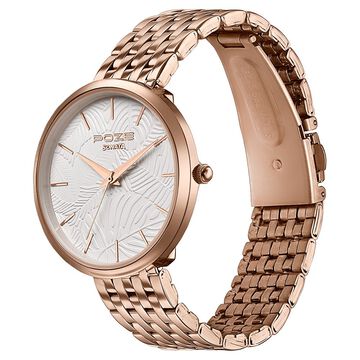 Sonata Poze Quartz Analog White Dial Stainless Steel Strap Watch For Women