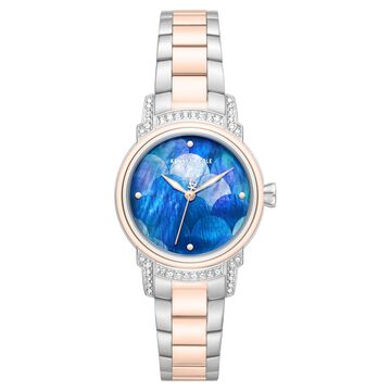 Kenneth Cole Quartz Analog Blue Mother of Pearl Dial Two Toned Stainless Steel Strap Watch For Women