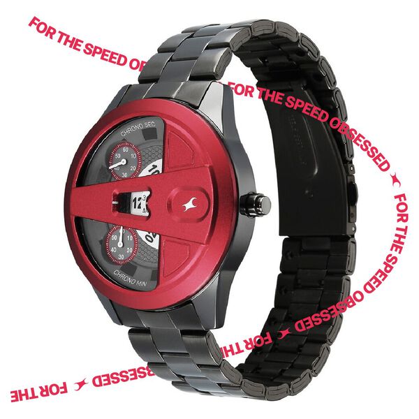Fastrack Overdrive Chronograph Micromotor Grey Dial Grey Stainless Steel Strap Watch For Guys - image number 5