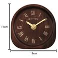 Titan Wooden Table Clock Dark Brown Dial with Silent Sweep Technology - image number 3