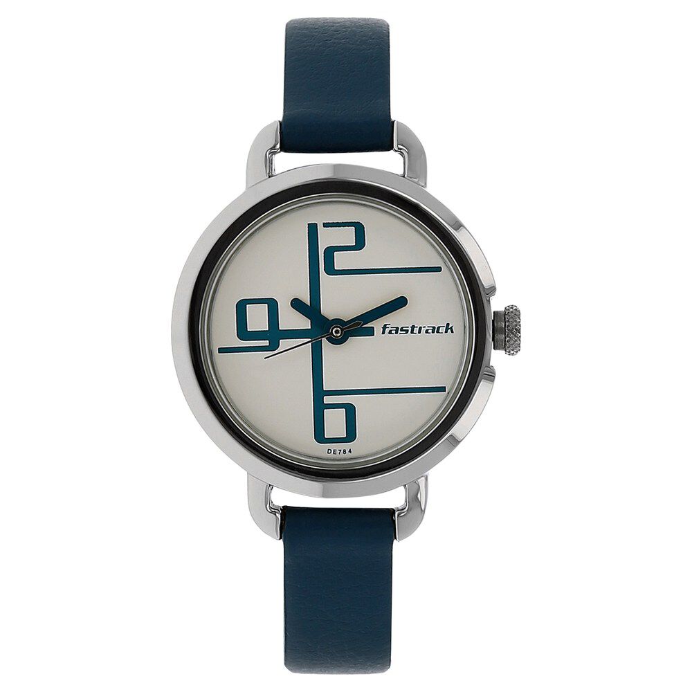 Buy Online Fastrack Quartz Analog Blue Dial Metal Strap Watch for