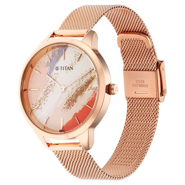 Titan Purple Glam It Up Multicoloured Dial Women Watch With Stainless Steel Strap - image number 2