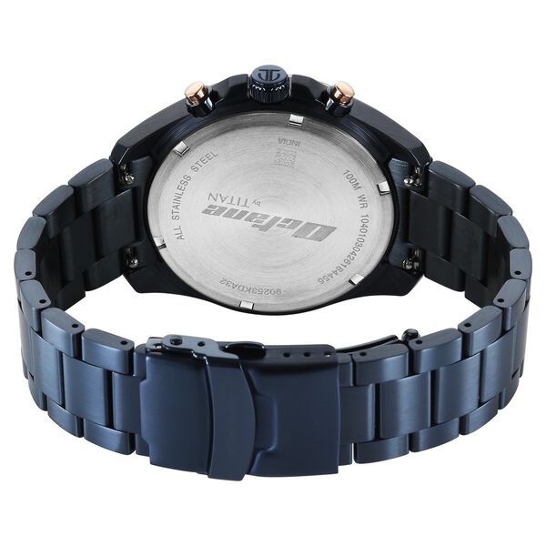 Octane Velocity Sporty Blue Dial Round Blue And Rose Gold Steel Watch For Men - image number 6