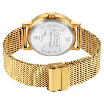 Sonata Utsav Quartz Analog with Day and Date Champagne Dial Stainless Steel Strap Watch for Men