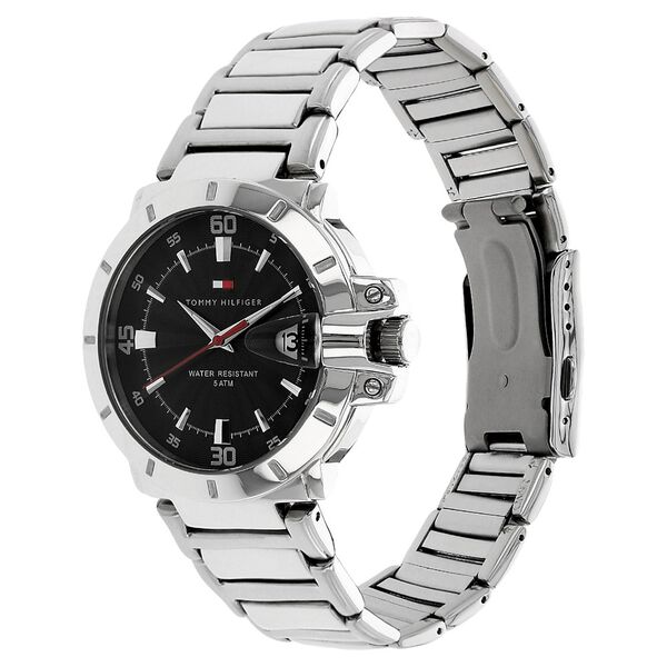 Tommy Hilfiger Quartz Analog with Date Black Dial Metal Strap Watch for Men - image number 1