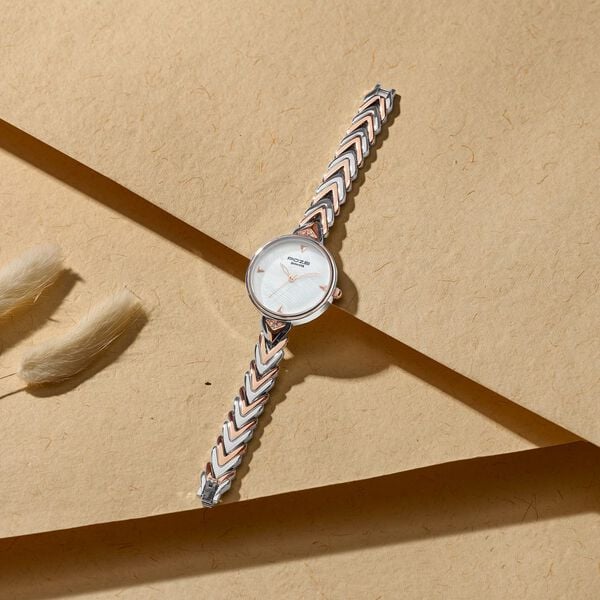 Poze By Sonata Quartz Analog Mother of Pearl Dial Two Toned Metal Strap Watch For Women - image number 0