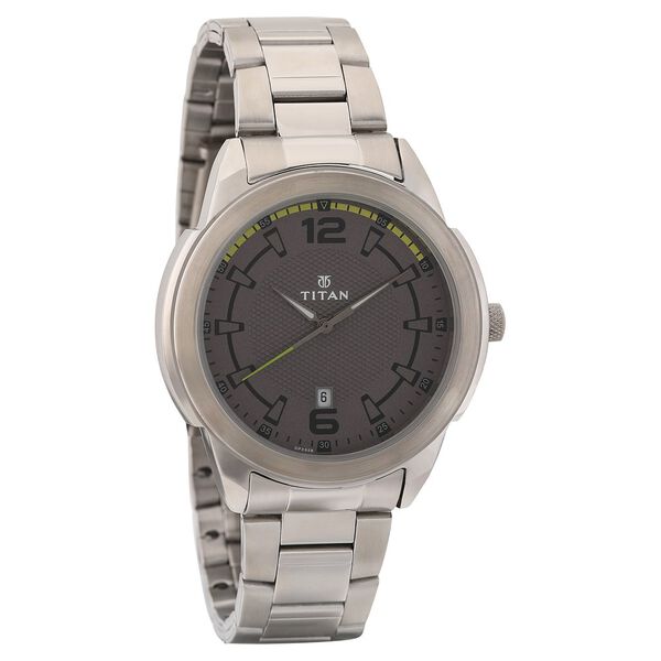 Titan Analog with Date Anthracite Dial Stainless Steel Strap watch for Men - image number 0