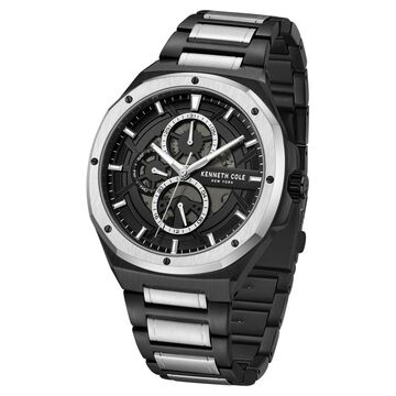 Kenneth Cole Multifunction Black Dial Stainless Steel Strap Watch For Men