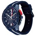 Tommy Hilfiger Quartz Chronograph Blue Dial Blue Silicone Strap Watch For Men - image number 1