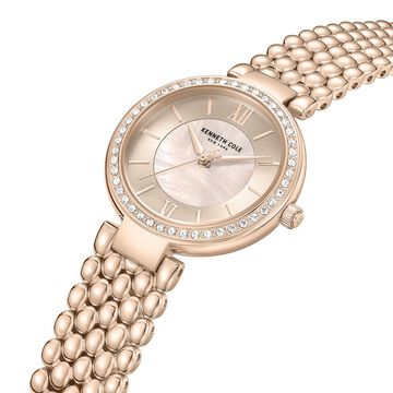 Kenneth Cole Quartz Analog Pink Mother of Pearl Dial Rose Gold Stainless Steel Strap Watch For Women