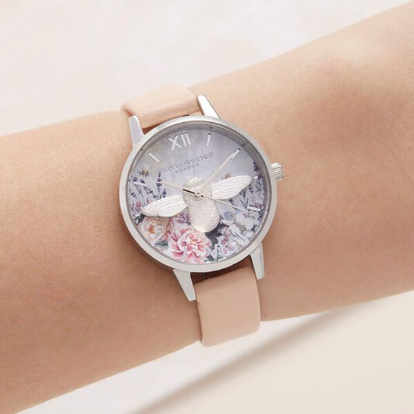 Olivia Burton Quartz Analog White Dial Leather Strap Watch for Women - image number 3