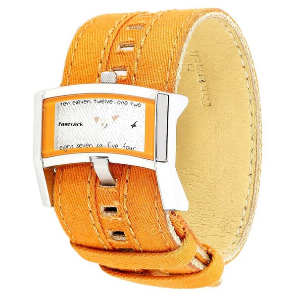Fastrack Quartz Analog White Dial leather Strap Watch for Girls - image number 1