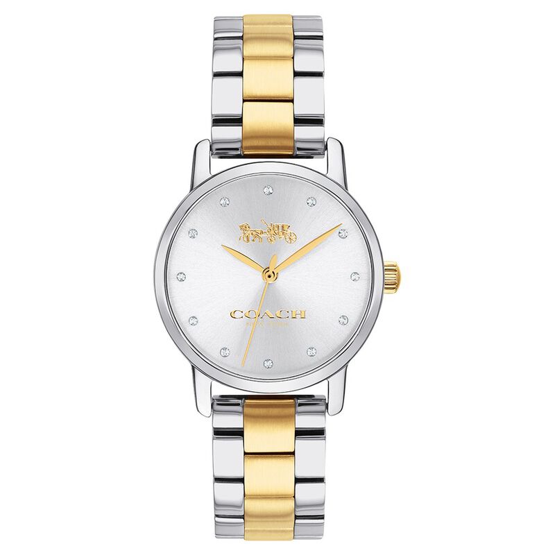 Coach Quartz Analog Silver Dial Stainless Steel Strap Watch for Women
