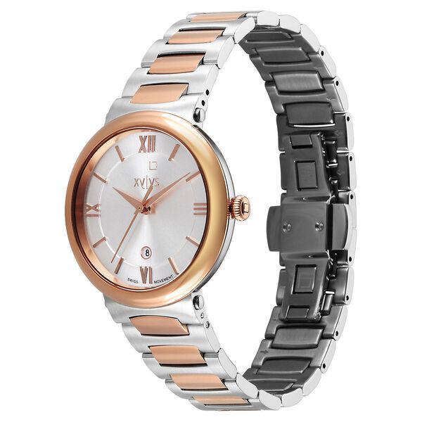 Xylys Quartz Analog with Date Silver Dial Two Toned Stainless Steel Strap Watch For Women - image number 2
