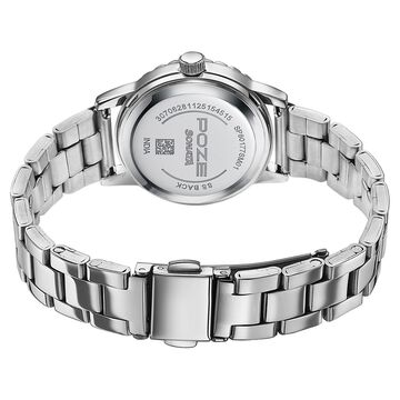 Poze By Sonata Quartz Analog White Mother of Pearl Dial Silver Metal Strap Watch For Women