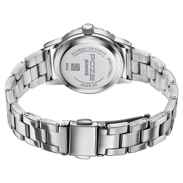 Poze By Sonata Quartz Analog White Mother of Pearl Dial Silver Metal Strap Watch For Women - image number 6