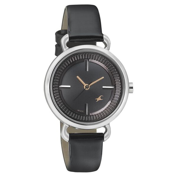 Fastrack Quartz Analog Black Dial Leather Strap Watch for Girls - image number 0