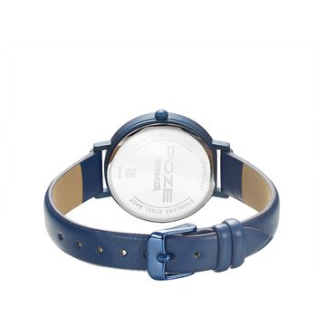 Poze by Sonata Quartz Analog Blue Dial PU Leather Strap Watch for Women