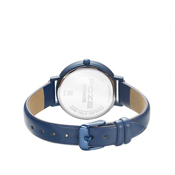 Poze by Sonata Quartz Analog Blue Dial PU Leather Strap Watch for Women - image number 4