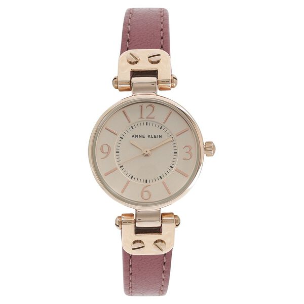 Anne Klein Quartz Analog Rose Gold Dial Leather Strap Watch for Women - image number 0