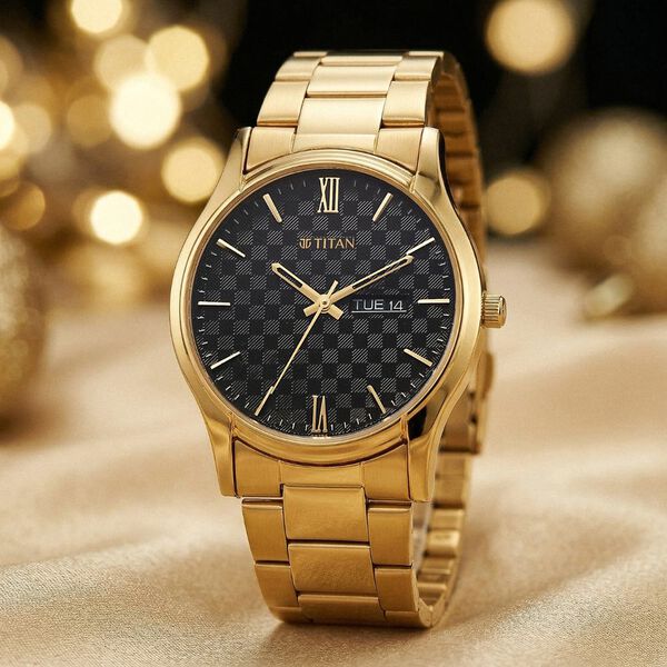 Titan Karishma Regal Classic Day-Date Men's Dress Watch - image number 0