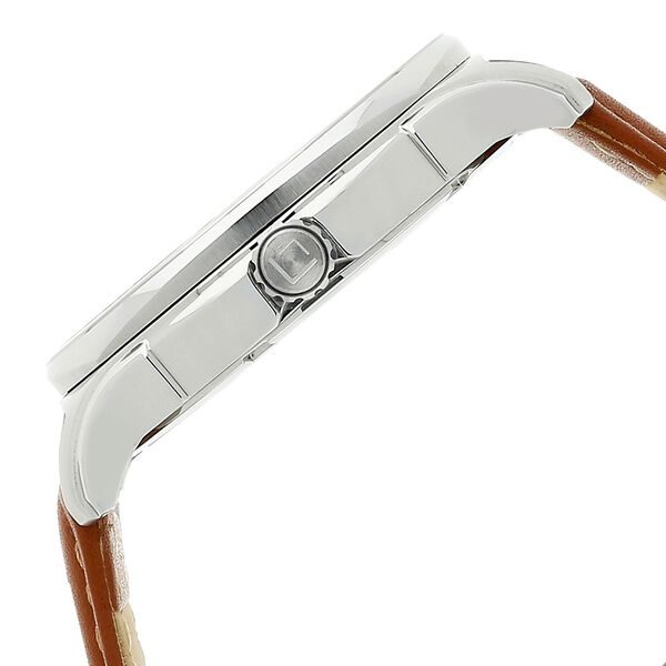 Xylys Swiss Analog with Day and Date Brown Leather Strap and Silver Dial Watch For Men - image number 3
