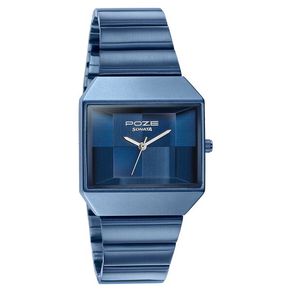 Poze By Sonata Quartz Analog Blue Dial Blue Stainless Steel Strap Watch - image number 2