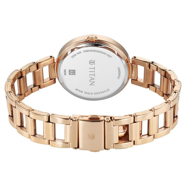 Titan Purple Superheads Quartz Analog Rose Gold Dial Rose Gold Stainless Steel Strap Watch For Women - image number 5