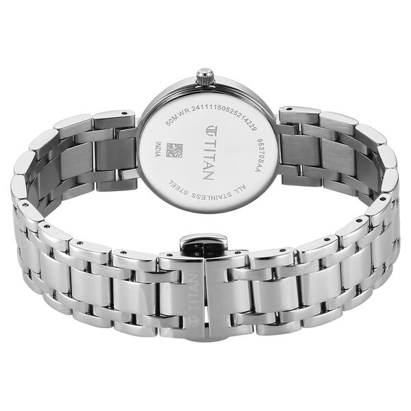 Titan Eminence Workwear Quartz Analog White Dial Silver Metal Strap Watch For Women - image number 5
