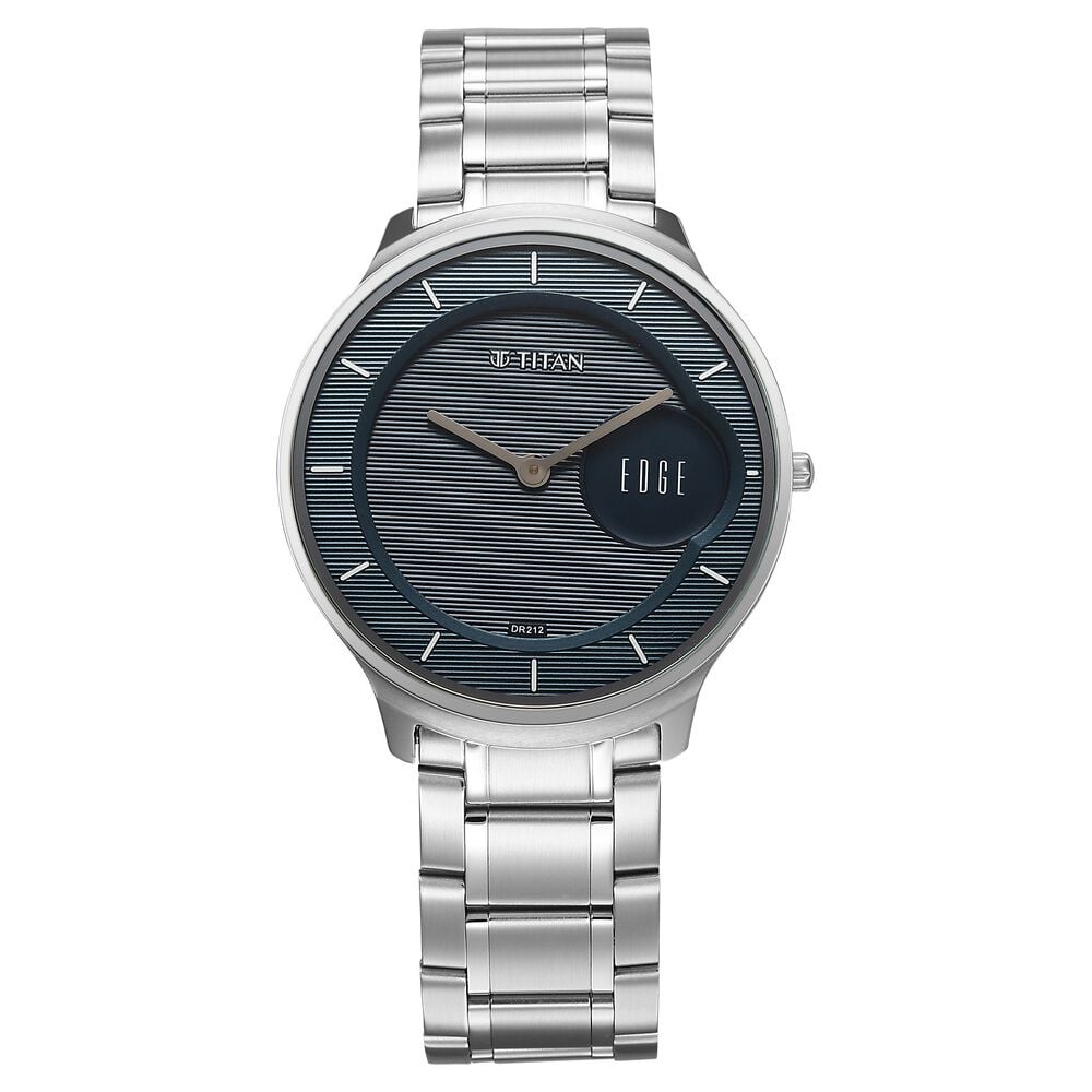 Titan Edge Murals Quartz Analog Blue Dial Stainless Steel Strap Watch For Men-image-23