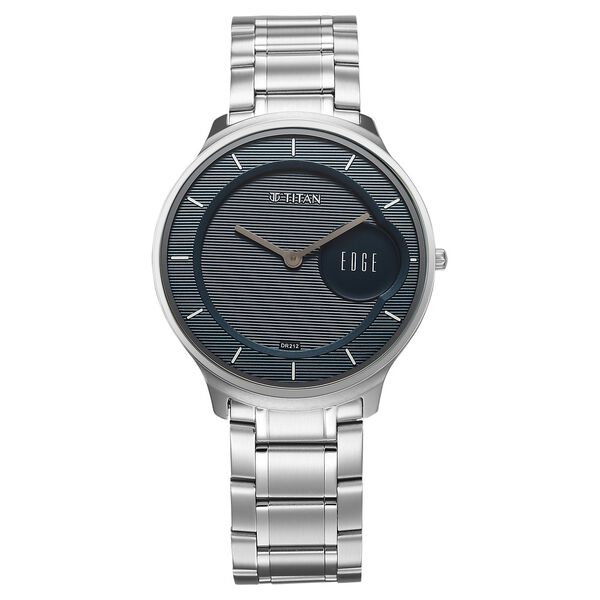 Titan Edge Murals Quartz Analog Blue Dial Stainless Steel Strap Watch For Men - image number 0