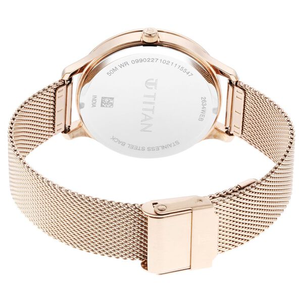 Titan Wander Light Brown Dial Analog Stainless Steel Strap Watch for Women - image number 4