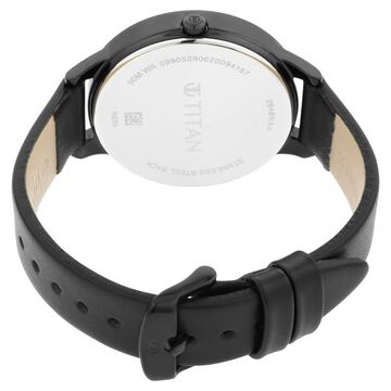 Titan Women's Precision Simplicity Watch: Black Gradient Dial with Leather Strap