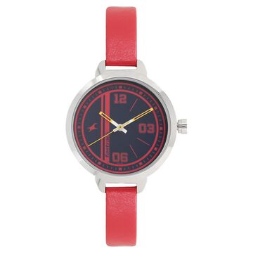 Fastrack Varsity Quartz Analog Blue Dial Leather Strap Watch for Girls