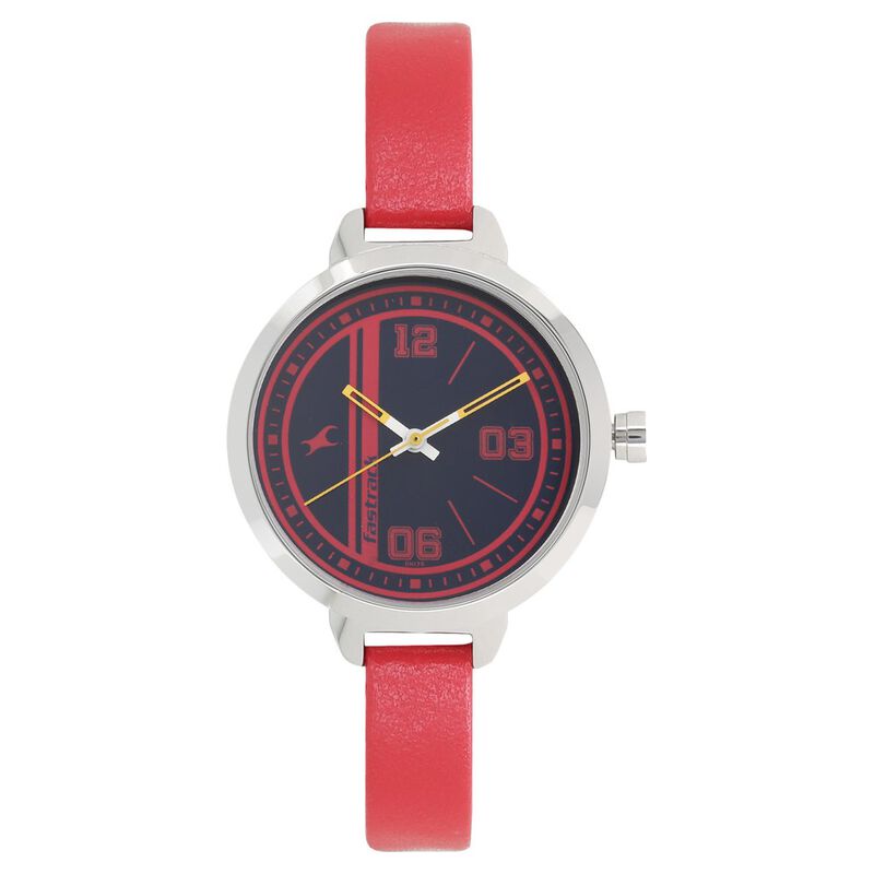 Fastrack Varsity Quartz Analog Blue Dial Leather Strap Watch for Girls