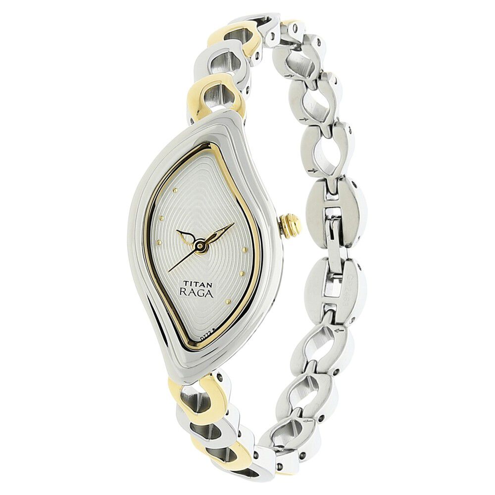 Buy Online Titan Raga Essentials White Dial Analog Metal Strap Watch for Women n2463bm01 Titan